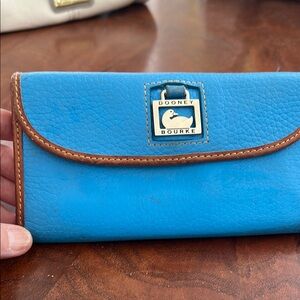 Vintage Dooney & Bourke Sky Blue Leather Wallet